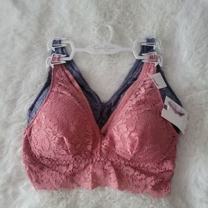 💐JESSICA SIMPSON BRAND NEW 2-PACK BRALETTE WITH REMOVABLE PADS SIZE M